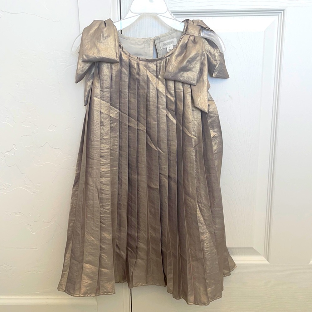 Gymboree gold pleated holiday dress